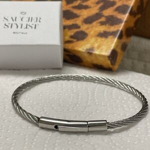 Cable Stainless Steel Bangle Bracelet